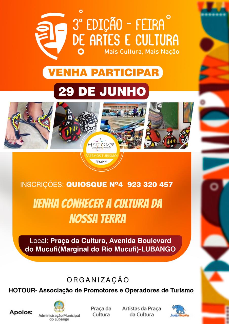 A HOTOUR promoverá a 3ª Edição da Feira de Artes e Cultura no Lubango- Huíla